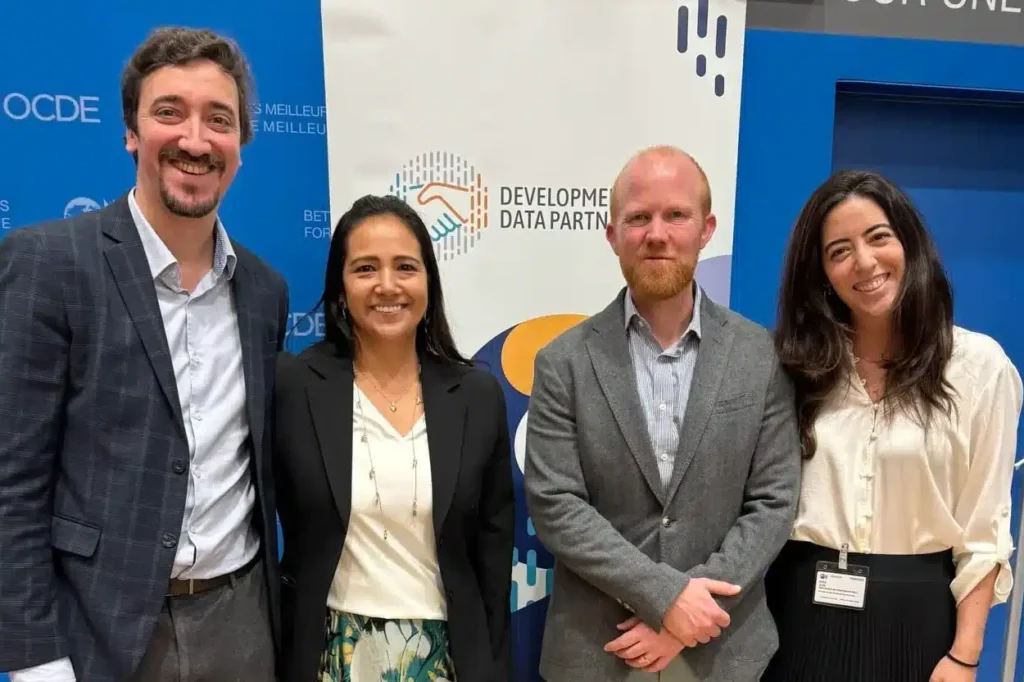 Partners and collaborators from the Inter-American Development Bank and JBA at the Development Data Partnership Day, Paris